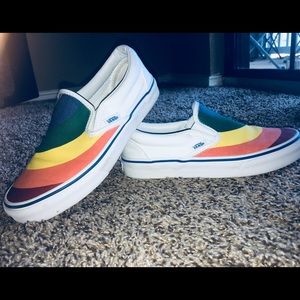 Women’s rainbow slip on Vans